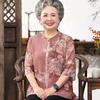 Tang Lady Chiffon Open-Front Blouse for Elderly Women