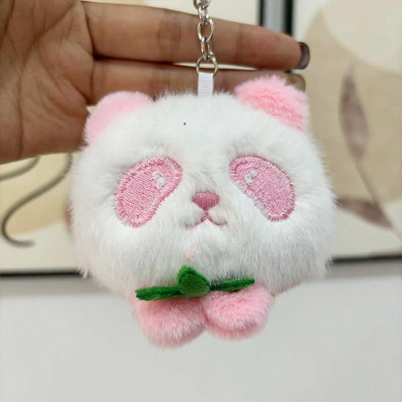 Cute Panda Plush Toy Four Inch Doll Machine Toy Wedding Favors Keychain For Children
