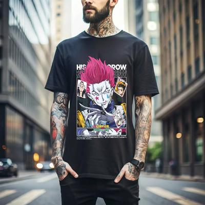 100% хлопок ТОПЫ УНИСЕКС ФУТБОЛКИ МУЖСКИЕ ЖЕНСКИЕ Рубашка Хисоки Охотник х Охотник Манга Стрип HXH Аниме Унисекс рубашка Футболка Подарок 186