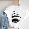 Unisex Summer Fashion Tshirt Short Striped Make Up Printing Spring Sleeve Lady Print Tee Top FeUnisex Clothing Casual Graphic T-shirt