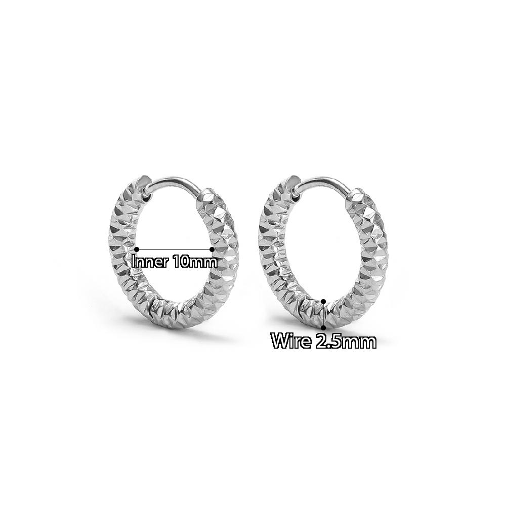 1 Pair Stainless Steel Round Oval Embossing Ear Rings Korean Earrings Hoops Earring for Women Female Girls Metal Luxury Jewelry