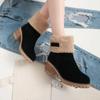 Women's Fur Warm Snow Boots 2023 Winter New Warm Wool Booties Ankle Boot Platform Shoes Turned-over Edge Casual Women Mid Boots