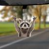 Car Hanging Ornament Raccoon Key Pendant Bag Charm Realistic Looking Adorable Animal Rearview Mirror Hanging