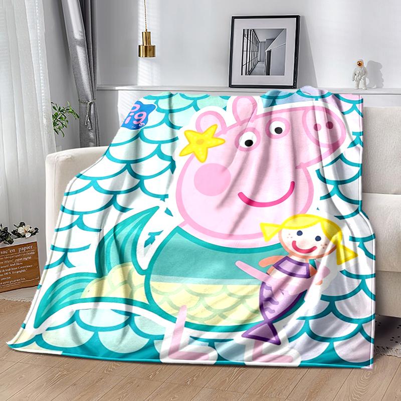 1pc Blanket Peppa Pig2 Print Design, Lightweight Blanket for Sofa, Bed- Soft &Warm, Gift for All Seasons like Christmas, Halloween