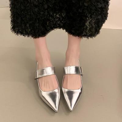 Мода 2025  Новые Женские  Высокие Толстые Каблуки  Туфли-Лодочки с Квадратным Носком Элегантная Леди Обувь с Металлической Отделкой