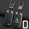 FMO3 Zinc Alloy Leather Car Remote Key Case Cover Protector Shell Fob For Skoda Superb A7 Kodiaq Octavia A7 A8 Keychain Accessories