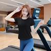 Summer thin loose outdoor sports women's fitness elastic quick-drying clothes running clothes thin yoga clothes short sleeves