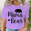 Женская футболка с принтом «Мама-медведица», милые графические футболки, повседневная футболка с коротким рукавом, черная, с круглым вырезом, футболки в стиле харадзюку, топ для мамы в стиле Y2k