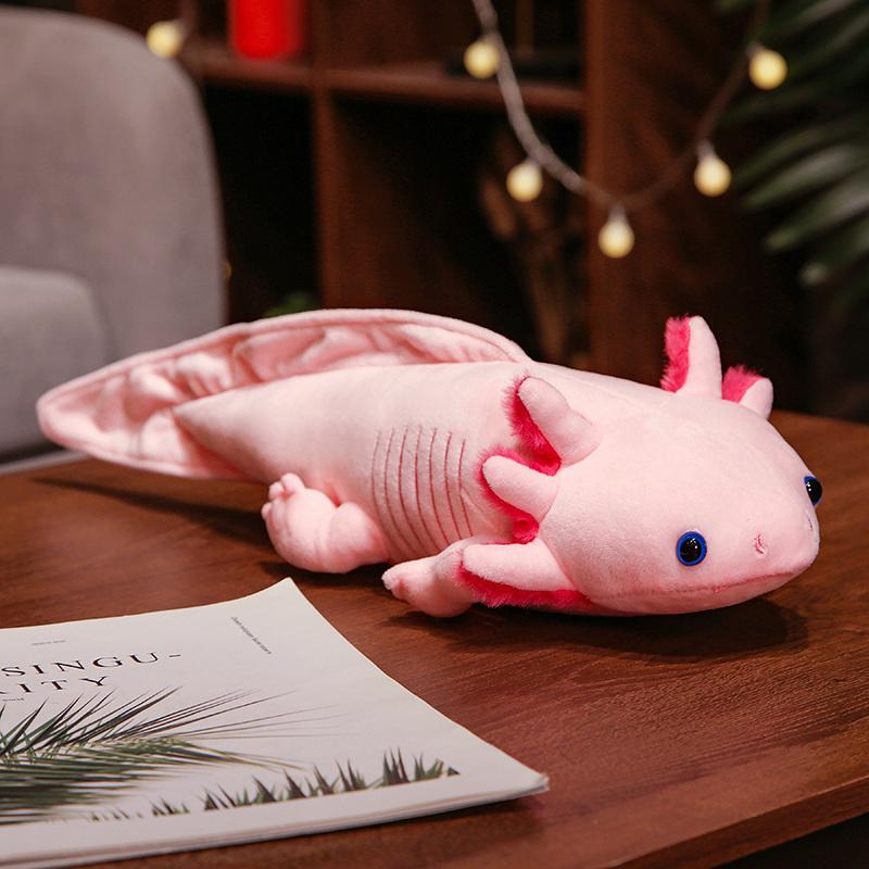 23-80cm Cute Soft Colorful Newt Plush Toy Kawaii Keychains Stuffed Cute Axolotl Salamander Fuzzy Plush Fish Appeasing Kids Gift