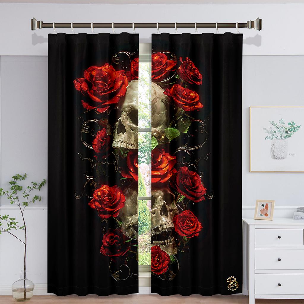 Готовые роскошные солнцезащитные шторы в виде черепа, тонкие шторы на окна для детей, спальни, гостиной, ванной комнаты, кухни, двери, зала, домашний декор, 2 шт.