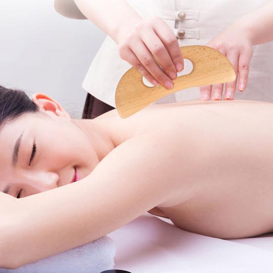 Деревянный скребок для фасций для лимфодренажа, похудения, лунообразный антивозрастной массаж Гуаша