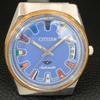 ВИНТАЖНЫЕ АВТОМАТИЧЕСКИЕ ЧАСЫ CITIZEN 8200 ЯПОНИЯ МУЖСКИЕ СИНЕГО ЦВЕТА циферблата a709310-1
