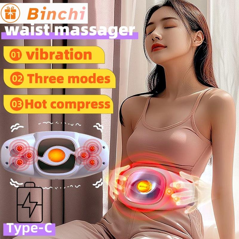 Беспроводной вибрационный массажер для талии и живота с горячим компрессом, массажер для ленивого похудения тела, согревающий живот, формирующий, вибрационный массаж