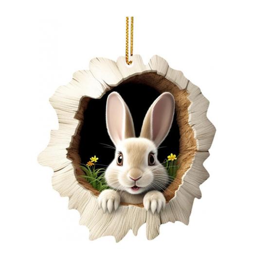 Car Interior Pendant Easter-Themed Rabbit Design Hanging Ornament Car Bag Living Space Bag Home Decor