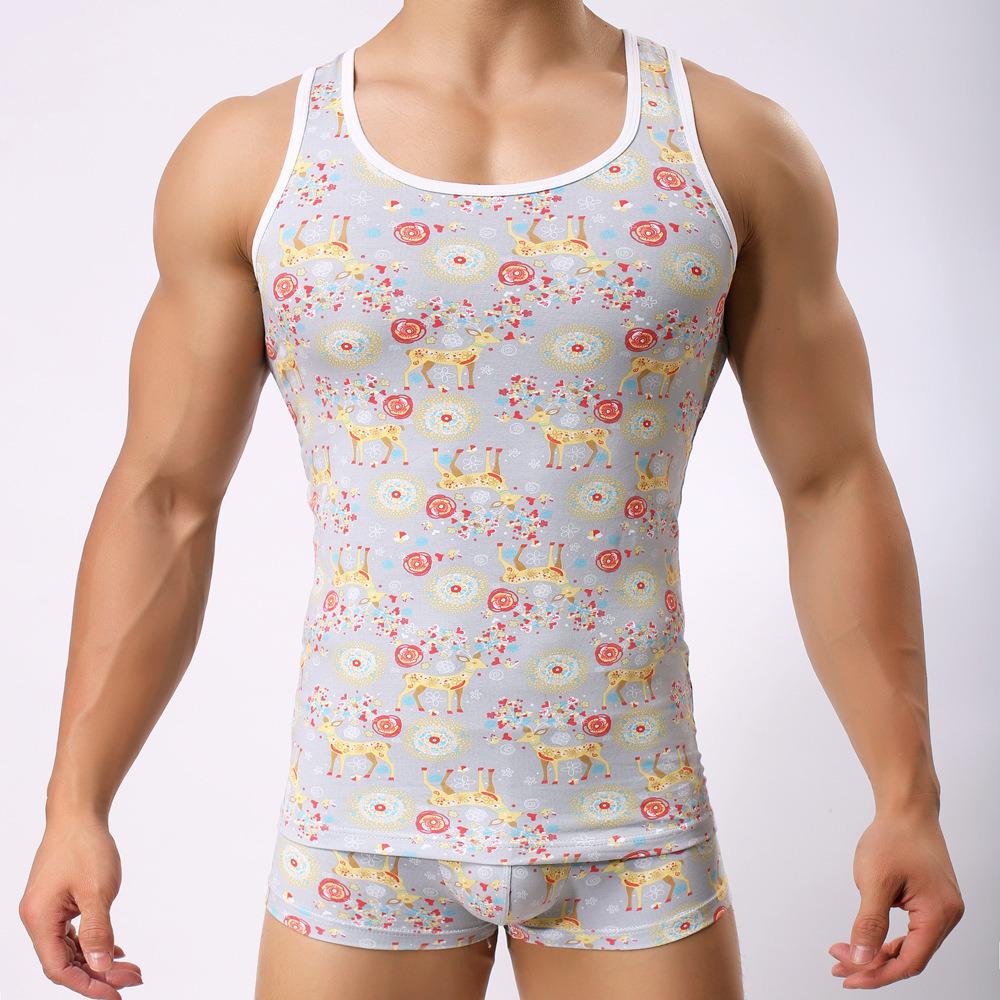 Sold Out Reindeer Men's Pure Cotton Tank Top - Christmas Fashion E676