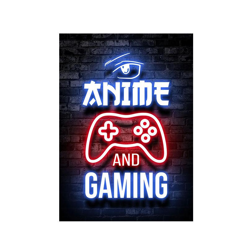 Модный ретро игровой неоновый постер и принты, современная картина на холсте, настенная художественная картина для мальчика-геймера, украшение для спальни, дома