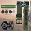 Watchband For Casio Nylon Watch Strap PRG-600YB PRG-650 PRW-6600 GA2000 Series Mountaineering Leather Canvas Watch Band Accessories 24MM