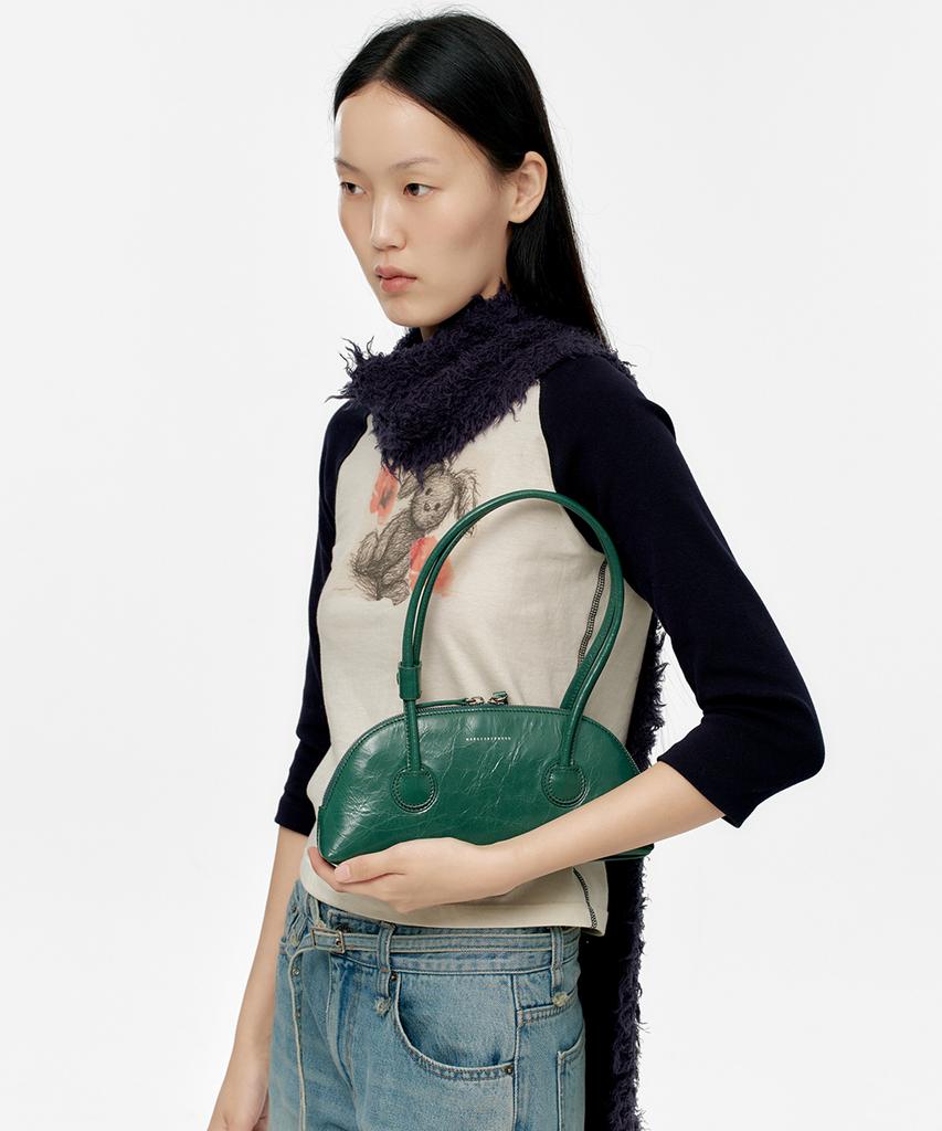 Margesherwood Bessette Shoulder_Hunter Green Crinkle