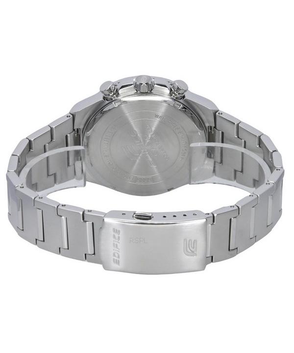 Casio Аналоговый хронограф Edifice из нержавеющей стали с черным циферблатом и солнечной батареей EQS-950D-1A 100M Мужские часы