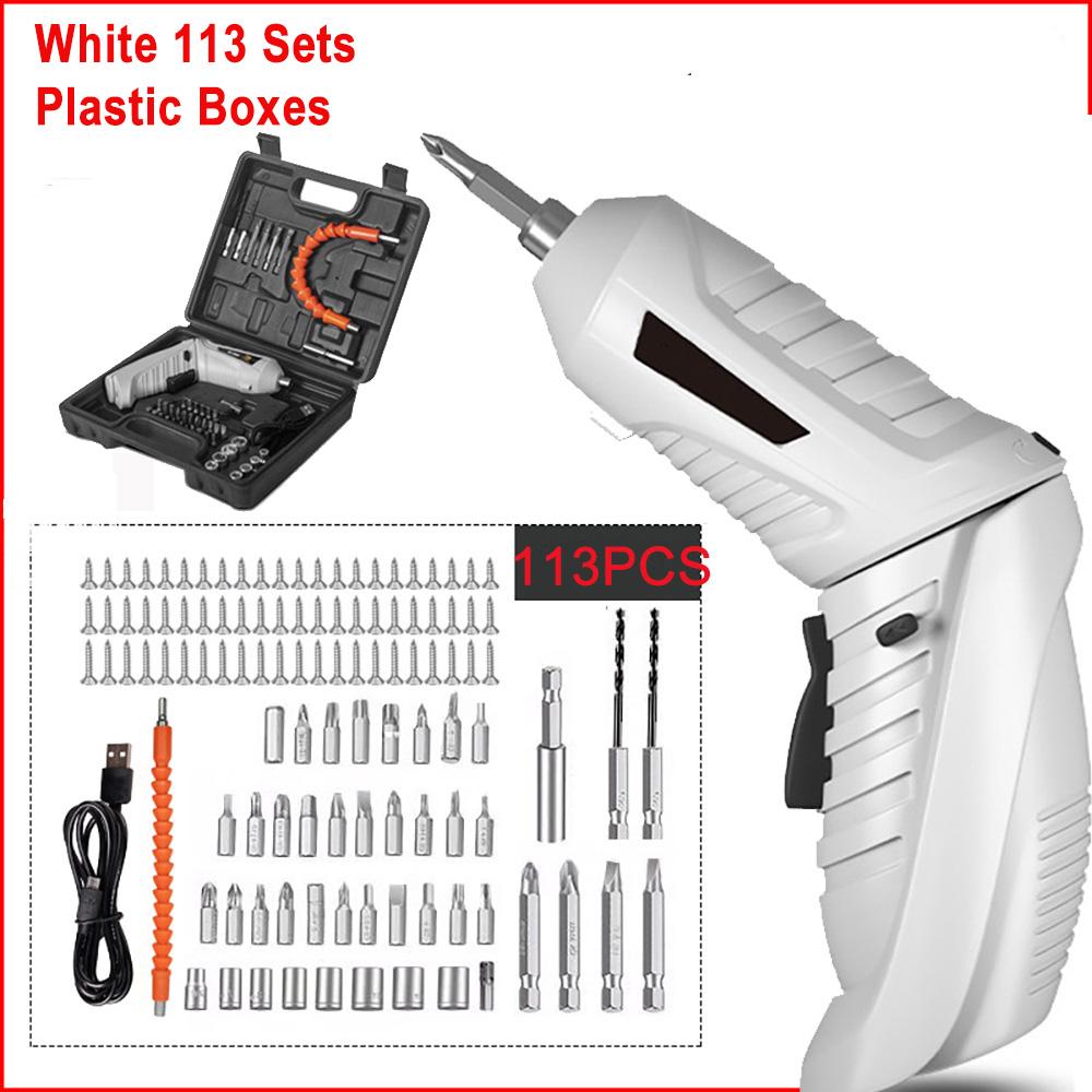 Перезаряжаемая дрель и отвертка, набор отверток с электрической батареей, беспроводной мини-компактный набор отверток, аккумуляторная дрель