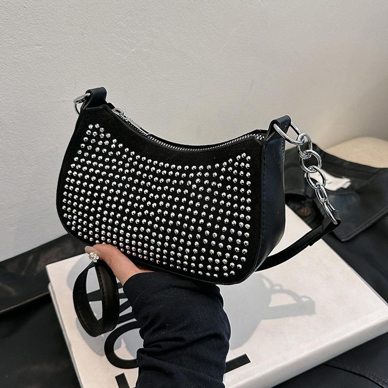 Горячая бриллиантовая модная сумка через плечо женская весенняя универсальная сумка подмышкой маленькая квадратная сумка женская
