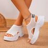 Fashion 2024 Hot Selling New Versatile Women's Shoes Summer Thick Sole Mesh Fashion Casual Hollow Fish Mouth Sandals Sandals Women