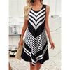 Летние платья в полоску Элегантные модные свободные платья без рукавов Повседневные удобные мягкие дышащие женские мини-платья