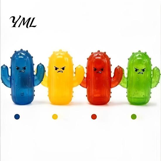 Hand Therapy Stress Ball Cactus Pinch Toy for Relief, Soft TPR Rubber Squeeze Fidget Novelty Reducer Sensory Toy, Cute Cartoon Funny Gifts Kids Adults