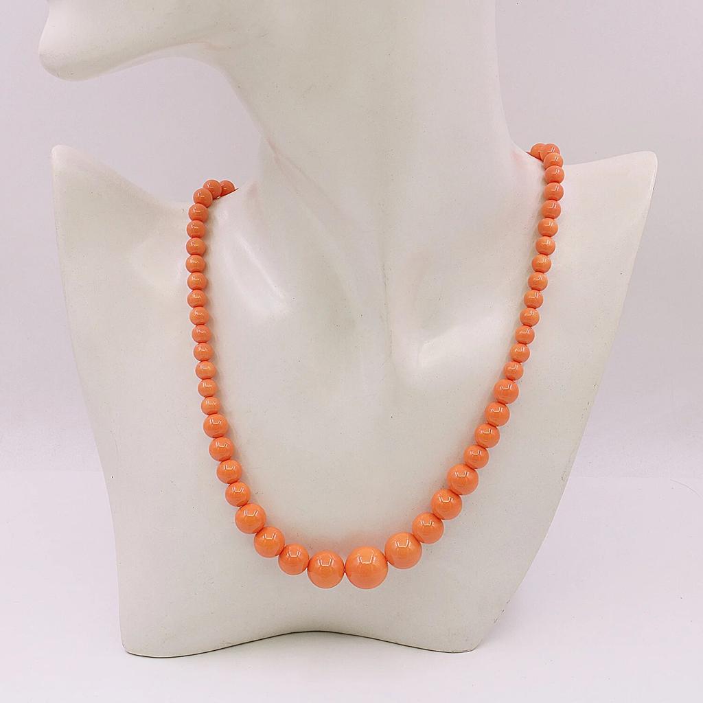 6-14 мм оранжевые круглые жемчужные бусины в форме башни, комплект ожерелья / сережек, дизайн ювелирных изделий, шейная цепочка, удлинительная цепочка 5 см, праздничные подарки для женщин