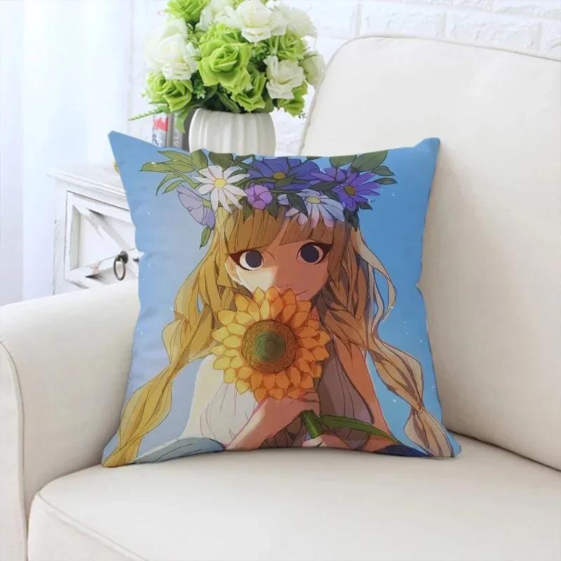 Роскошный домашний декор, наволочка для автомобиля, гостиной, дивана, чехол для подушки с рисунком подсолнуха и девушки