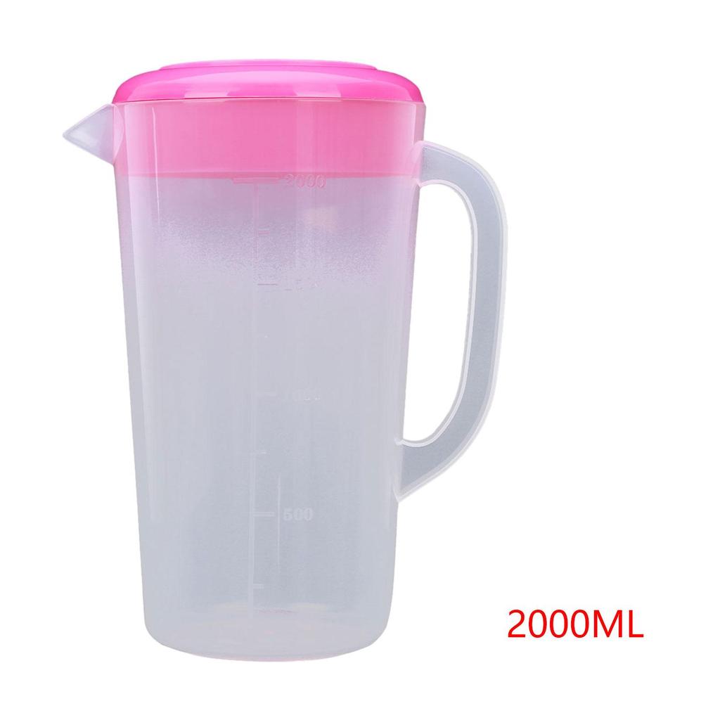 1.5/2/2.5L Plastic Water Pitcher with Handle Large Capacity Cold Kettle Ice Tea Beer Jug for Refrigerator Juice Beverage