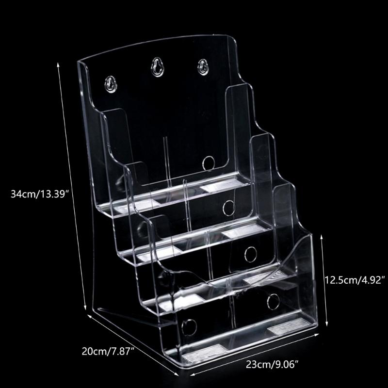 Acrylic Brochures Holder Clear Literature Organizers Stand, Brochures Pamphlets Display Stand for Wall Mount Countertop