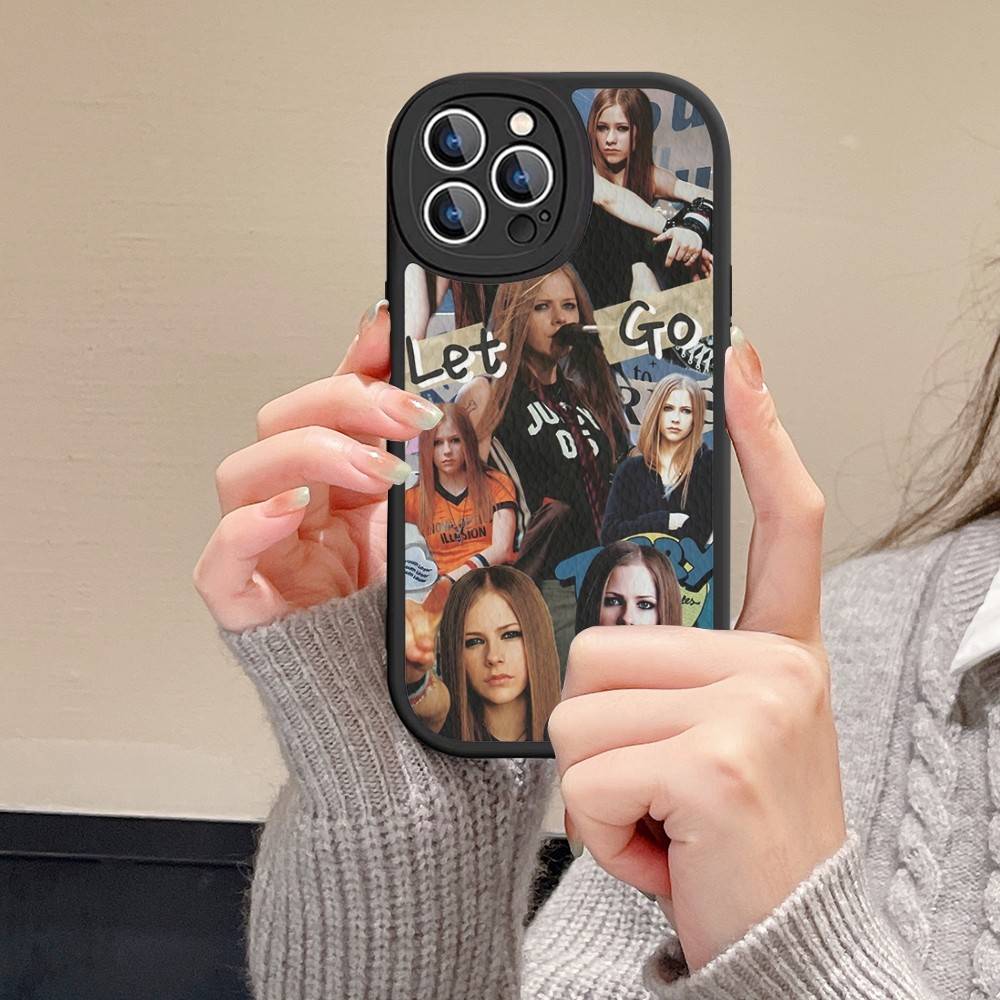 Кожаный чехол для телефона Avril Ramona Lavigne для iPhone 16 15 14 13 12 11 Pro Max Plus Ударопрочный чехол