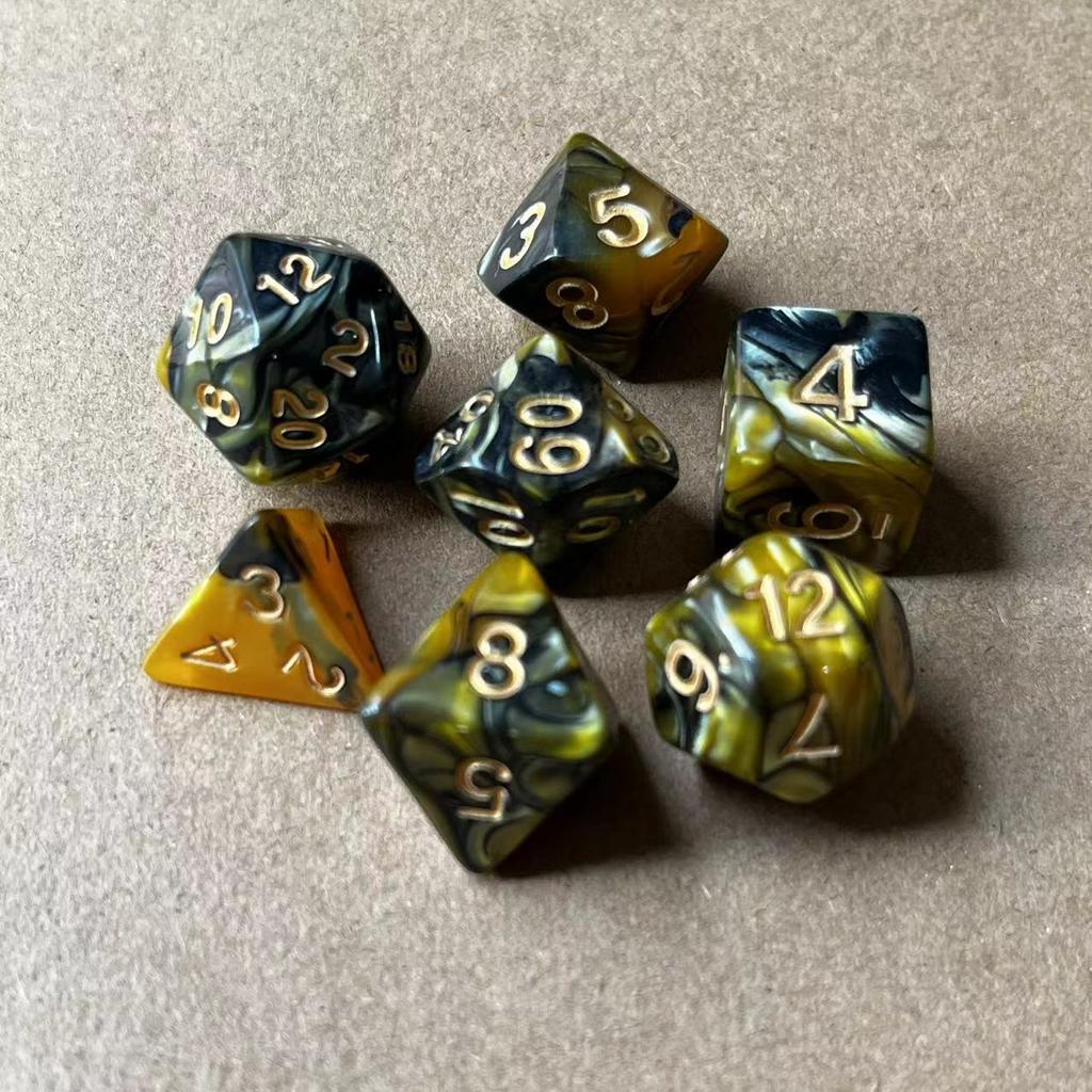 7 шт./лот, многогранные игральные кости из смолы D&D D4 D6 D8 D10 D% D12 D20, многогранные игральные кости TRPG, настольные игры
