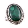 Натуральный малахит драгоценный камень 925 цельное стерлинговое серебро ювелирное кольцо размер 10 s3U43