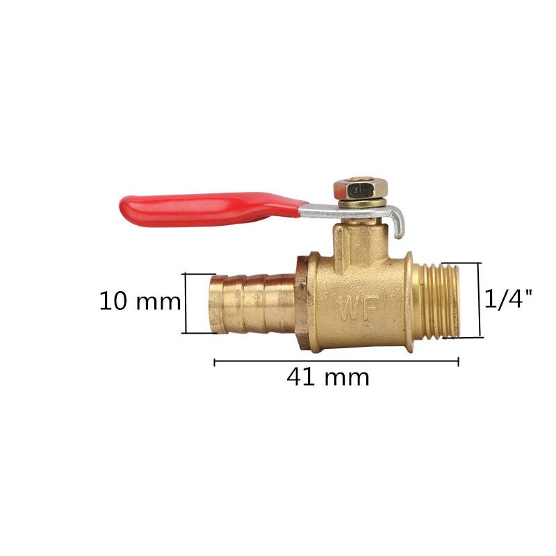 1 шт. 1/4 "наружная резьба, латунный шаровой кран 6 мм, 8 мм, 10 мм, порт для трубы, садовый резервуар для воды для орошения, контроллер воды, переключатель фитинга для труб