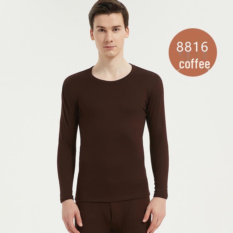 Мужской бесшовный комплект термобелья из шелка с флисовой подкладкой - Высокая эластичность, Теплый, Базовый слой для осени с поддержанием постоянной температуры