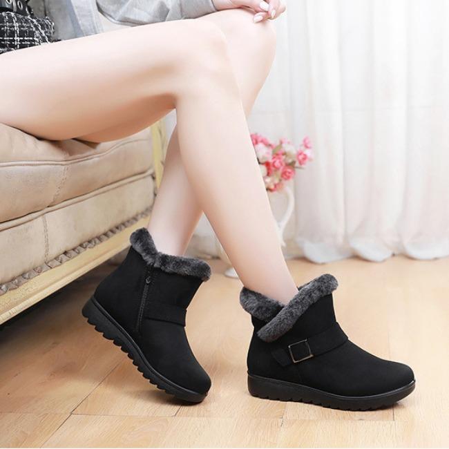 Новая тканевая обувь, женские большие теплые хлопковые ботинки, зимние сапоги среднего возраста, женская обувь для мам, хлопковая обувь
