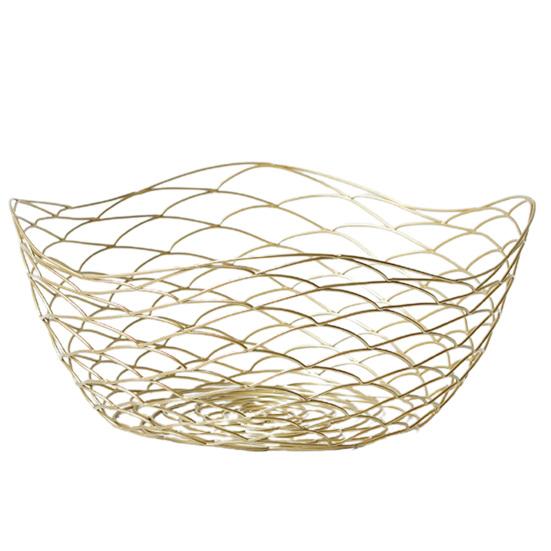 Железная корзина для фруктов, простая бытовая ваза для фруктов в скандинавском стиле, волнистая полая резная конструкция, железная ваза для фруктов для дома