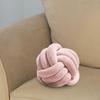 Soft Knot Ball Pillow 22cm Hand Woven Plush Toy for Sofa Car Home Decoration Pink