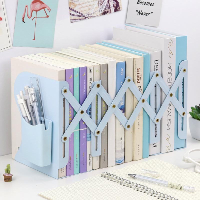 Выдвижная книжная полка с держателем для ручек и книжной полкой, встроенная настольная стойка для хранения книг, перегородка для книг