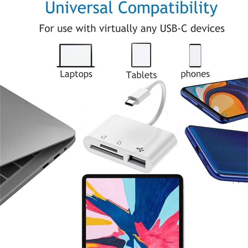 Multi Port Hub 3 In1 Converter Type-c To USB C A OTG Adapter TF SD Micro Memory Card Reader for Samsung Android Laptop