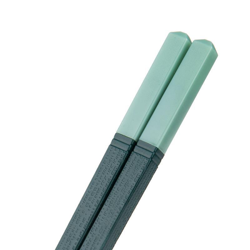 Nordic Green Non-Slip Alloy Chopstick Set - Japanese Style Household Tableware