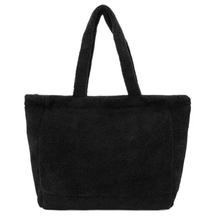 PUMA Plush Fabric Tote Bag , Shopping Bag , Shoulder Bag , Handbag Women's Black (Unisex) Shoulder Bags 079163 01