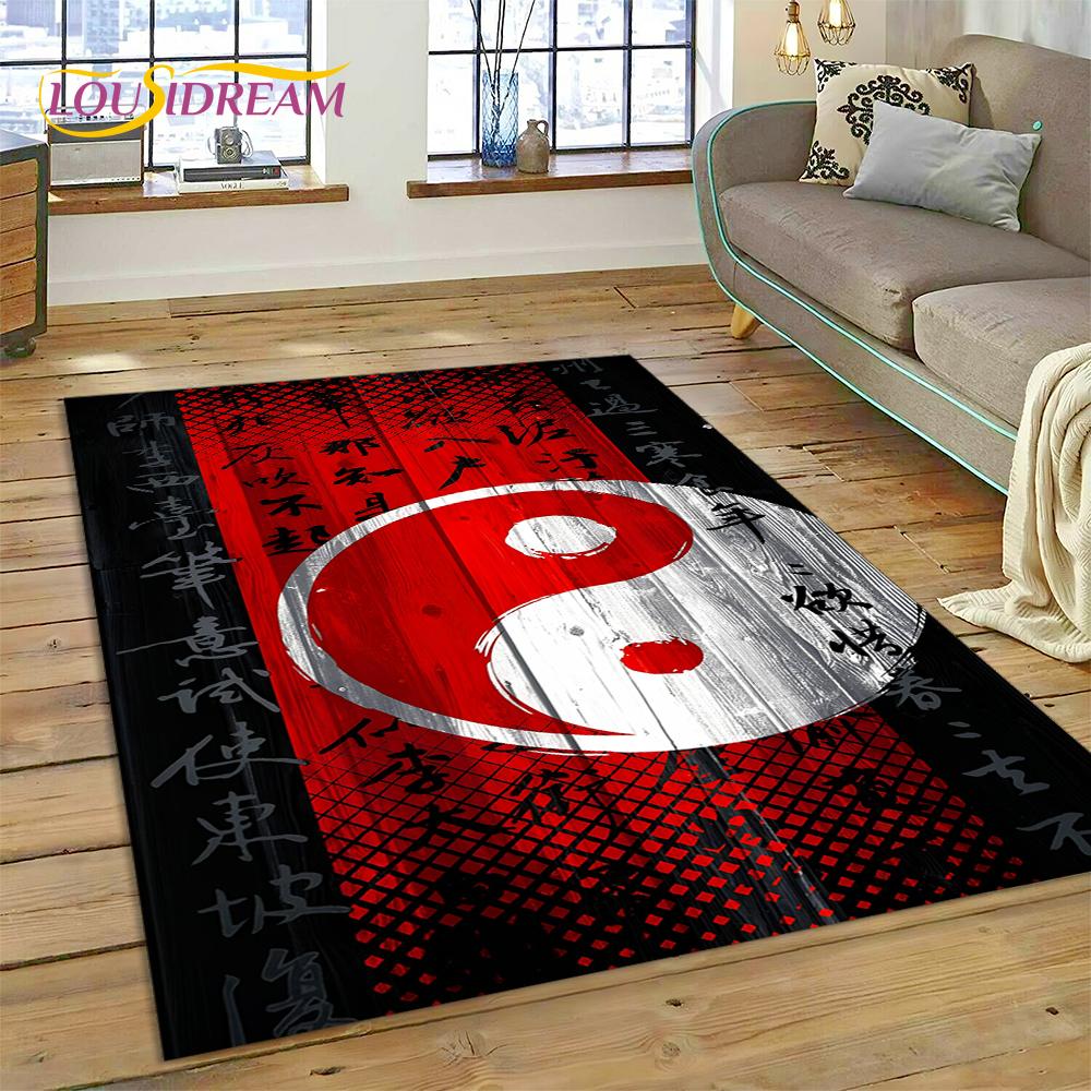 HD Природа Инь Ян 3D Китайский Тай Чи Багуа Ковер для Гостиной Спальни, Нескользящий Декор для Дивана Придверный Коврик Подарок