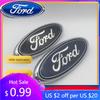 Новая автомобильная наклейка 2026 года для Ford 1 шт. 3D для сине-черного 146 мм x 58 мм Передний капот двигателя автомобиля Задний бампер багажника Наклейка-эмблема