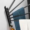 Stainless Steel Telescopic Towel Rail Wall Mounted No Drill Bathroom Rotating Towel Rack Multi Layer Hanger
