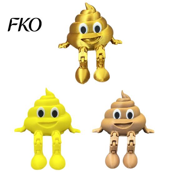 Weird Gag Gift 3D Poop Statue Printed Figurines with Articulated Legs, Cute Desk Shelf Sitter Turd Miniature Toy Statues, Movable Joints Fidgety