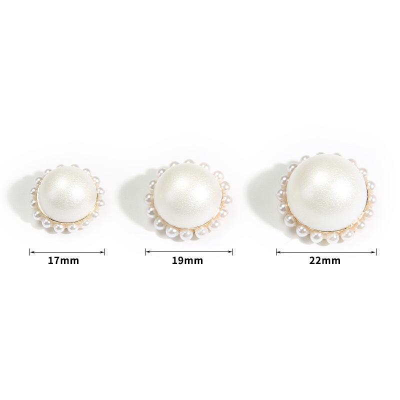 White Pearl Button Clothes Coat Decorative Button Accessories Versatile Round Women'S High-End Small Fragrant Button Sweater