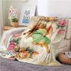 Cartoon little angel pattern Printed Blanket for Travel Camping Living Room Office Conditioning Blanket for All Seasons Gifts